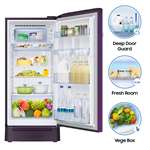 Samsung 198 L 4 Star Inverter Direct-Cool Single Door Refrigerator (Camellia Purple)